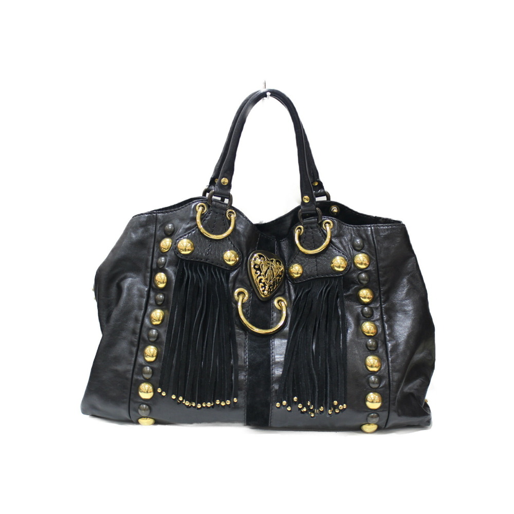 GUCCI Babushka Black Leather Tote Bag